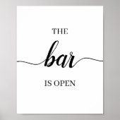 Kalligrafie Bruiloft Bar Bord Poster (Voorkant)