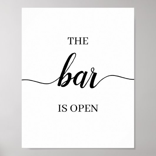 Kalligrafie Bruiloft Bar Bord Poster (Voorkant)