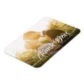 Kalligrafie bruiloft dank u aangepaste foto magneet (Linkerzijde)