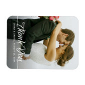 Kalligrafie bruiloft dank u gepersonaliseerde foto magneet (Horizontaal)