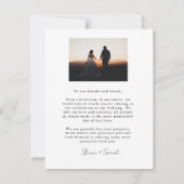 Kalligrafie bruiloft dank u kaart foto (Achterkant)