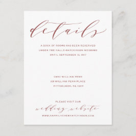 Kalligrafie Bruiloft Details Kaart | Bourgogne