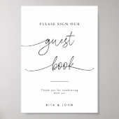 Kalligrafie bruiloft Gelieve te ondertekenen ons g Poster (Voorkant)