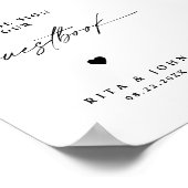 Kalligrafie bruiloft Gelieve te ondertekenen ons g Poster (Hoek)