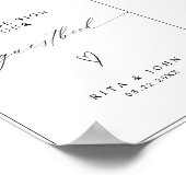 Kalligrafie bruiloft Gelieve te ondertekenen ons g Poster (Hoek)