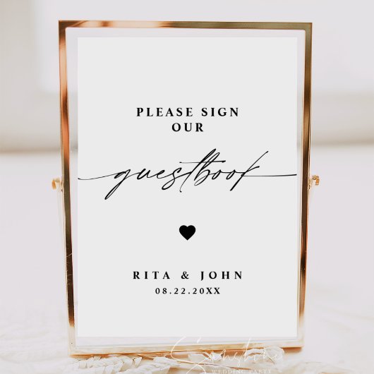 Kalligrafie bruiloft Gelieve te ondertekenen ons g Poster