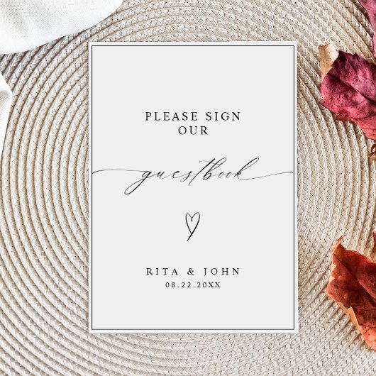 Kalligrafie bruiloft Gelieve te ondertekenen ons g Poster