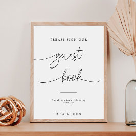 Kalligrafie bruiloft Gelieve te ondertekenen ons g Poster