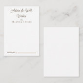 Kalligrafie Bruiloft Goed Wensen & Advies Kaart (Voorkant / Achterkant)