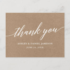 Kalligrafie bruiloft kraft dank u Briefkaart