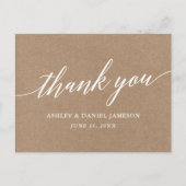 Kalligrafie bruiloft kraft dank u Briefkaart (Voorkant)