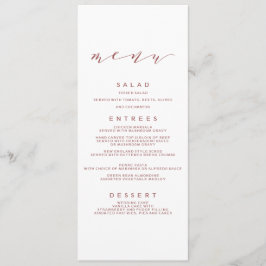 Kalligrafie Bruiloft Menu | Marsala