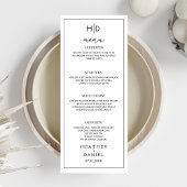 Kalligrafie Bruiloft Menu Monogram Tall Menu Diner Kaart