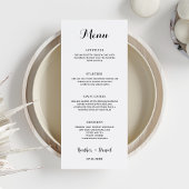 Kalligrafie Bruiloft Menu Tafel Receptie Diner Kaart