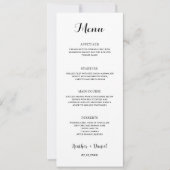 Kalligrafie Bruiloft Menu Tafel Receptie Diner Kaart (Voorkant)