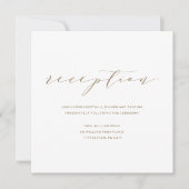 Kalligrafie Bruiloft Receptie Kaart | Goud (Voorkant)