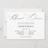 Kalligrafie bruiloft repetitie diner uitnodiging (Voorkant)