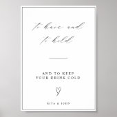 Kalligrafie bruiloft te hebben en te houden Drink  Poster (Voorkant)