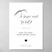 Kalligrafie bruiloft te hebben en te houden Drink  Poster (Voorkant)