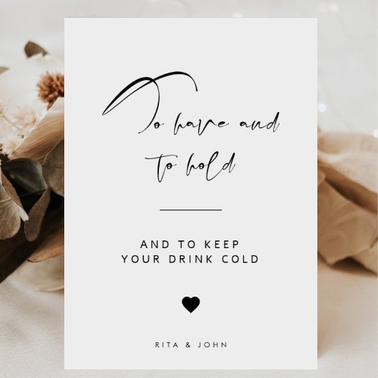 Kalligrafie bruiloft te hebben en te houden Drink  Poster