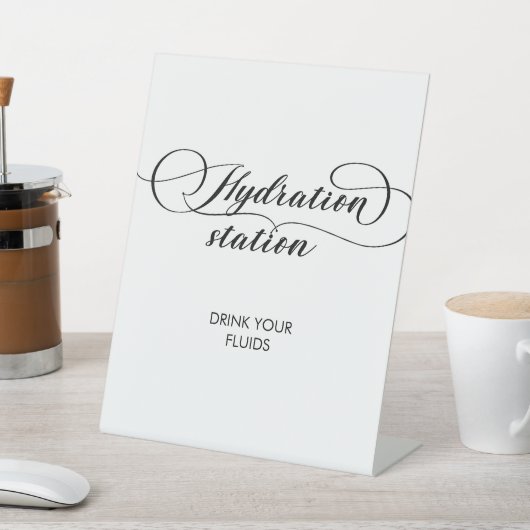 Kalligrafie Bruiloft Verpleegster Hydration Statio Reclamebord Met Voetstuk (Insitu)