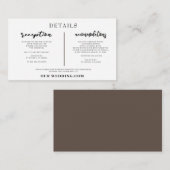 kalligrafie bruiloft website invoegen informatiekaartje (Voorkant / Achterkant)