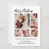 Kalligrafie Buffalo Plaid 6 Multi Photo Christmas Feestdagenkaart (Voorkant)