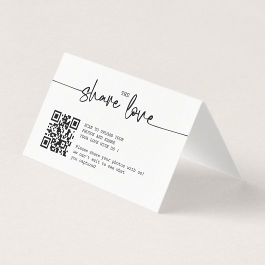 Kalligrafie Capture The Love QR-code Gevouwen Kaar Kaart (Voorkant)