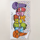 Kalligrafie Cartoon Character Goblins White Patter Strandlaken (Voorkant)