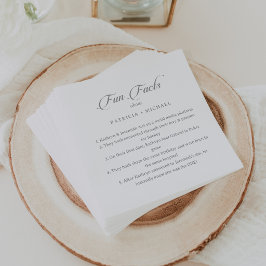 Kalligrafie Chic Trivia Leuk Feiten Bruiloft Serve Servet