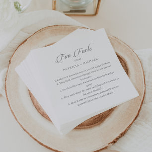 Kalligrafie Chic Trivia Leuk Feiten Bruiloft Serve Servet
