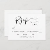 Kalligrafie Chique Script Monogram Bruiloft RSVP (Voorkant / Achterkant)