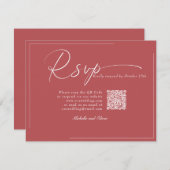 Kalligrafie Classic Modern Wedding QR Code RSVP (Voorkant / Achterkant)