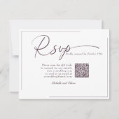 Kalligrafie Classic Modern Wedding QR Code RSVP (Voorkant)