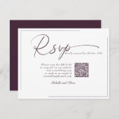 Kalligrafie Classic Modern Wedding QR Code RSVP (Voorkant / Achterkant)