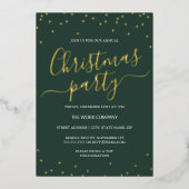 Kalligrafie Confetti Kerstfeest Borrel Bedrijven  Folie Uitnodiging (Voorkant)