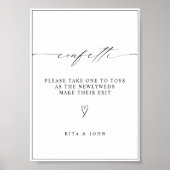 Kalligrafie Confetti Stuur Off Wedding Sign Poster (Voorkant)