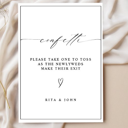 Kalligrafie Confetti Stuur Off Wedding Sign Poster