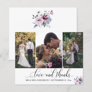 kalligrafie dank u 3-foto bruiloft kaart
