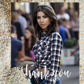 Kalligrafie Dank u aangepaste foto Afstuderen Briefkaart