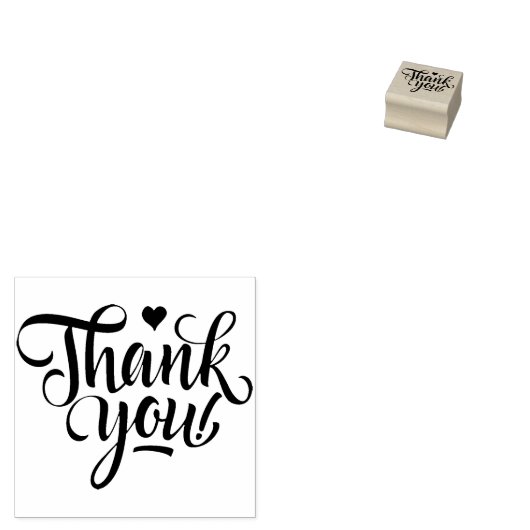 Kalligrafie Dank u, minimalistische zaken Rubberstempel (Gestempeld)