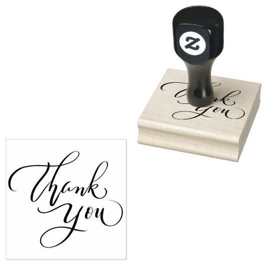 Kalligrafie Dank u Stamp Rubberstempel (Gestempeld)