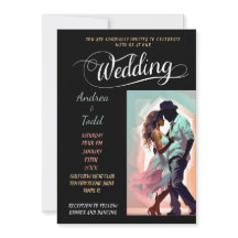 Kalligrafie dans contrasterende kleuren foto Huwel