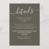 Kalligrafie Details Eenvoudige website Bruin Grijs Informatiekaartje (Voorkant)