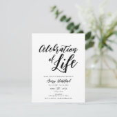 Kalligrafie Dood Jubileum viering van het leven Kaart (Staand voorkant)