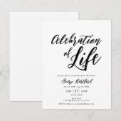 Kalligrafie Dood Jubileum viering van het leven Kaart (Voorkant / Achterkant)