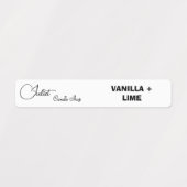 Kalligrafie dun zwart-wit kaarslabel labels (Design 1)