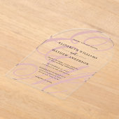 Kalligrafie Dusty Roze Monogram Boog Wedding Acryl Uitnodigingen (Laagn)