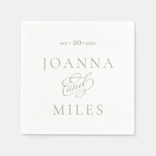 kalligrafie Eenvoudig en elegant huwelijk Servet