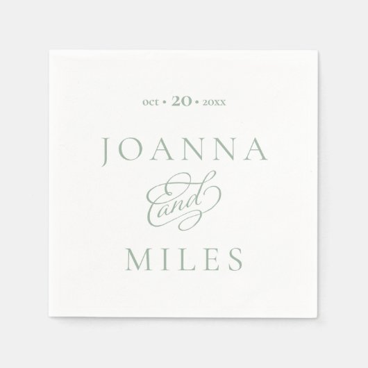  kalligrafie Eenvoudig en elegant huwelijk Servet (Voorkant)
